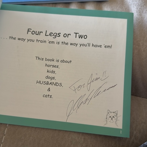 Lot of Two Books - Four Legs or Two - Signed by Dr. J. Clyde Johnson EUC Horses - Picture 4 of 6
